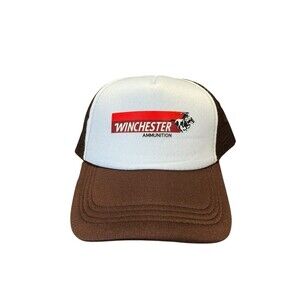 New Winchester Vintage Style Brown Stripe Logo Snapback Trucker Hat Cowboy